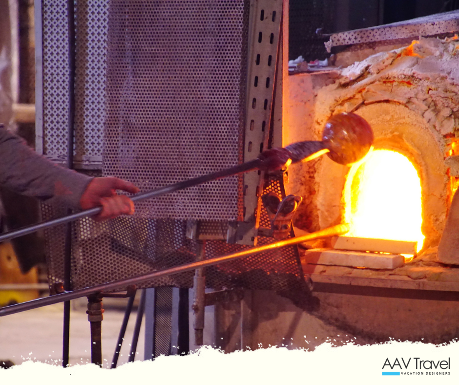 Master glassblower in Murano, Venice, shaping vibrant, molten glass into intricate designs—preserving a centuries-old Venetian craft threatened by cheap imports and rising production costs.